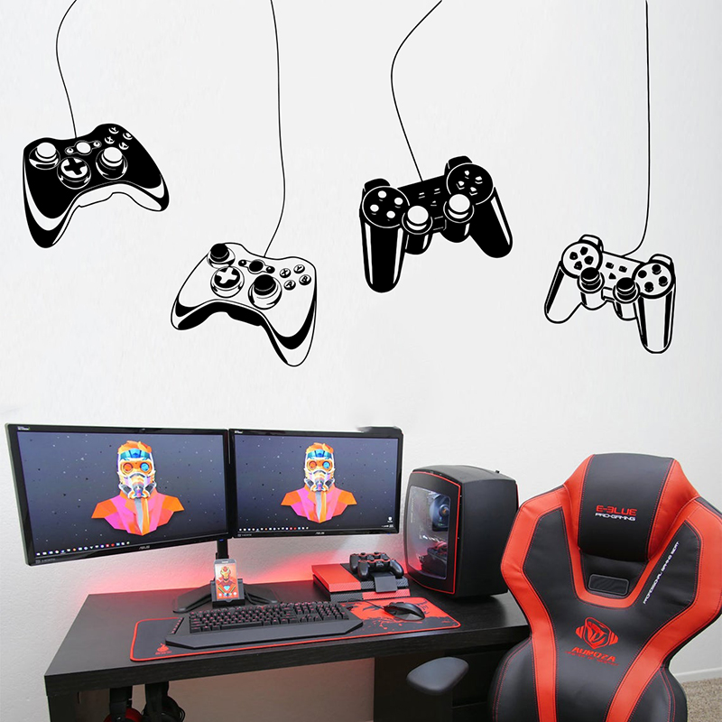 4Pcs Naklejka ścienna na kontr – Gaming Accessories Wallpaper recenzja i cena