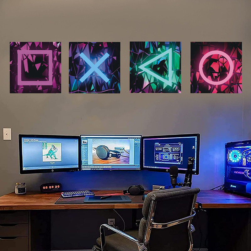 4 SZTUK Pokój gier dla dzieci  – Gaming Accessories Wallpaper recenzja i cena